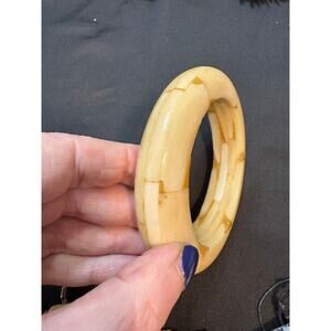 Vintage Segmented Bone Bracelet Artisan Construction Sz 7.75”